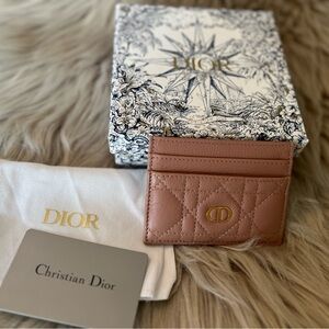 Dior Brown Quilted Card Holder